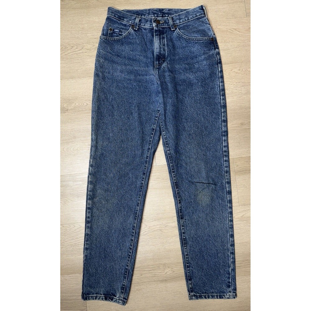Vintage 90s Lee High Waisted Mom Jeans 6 Med Made in USA 30x30 Blue Distressed